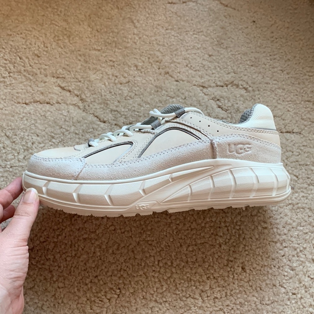 🆕 UGG Westside Weather Low Trainer Creme Leather Sneakers, Waterproof Features